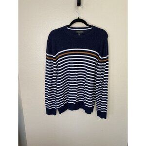 Banana Republic Womens Blue Sweater XL striped‎ long sleeve cotton pullover